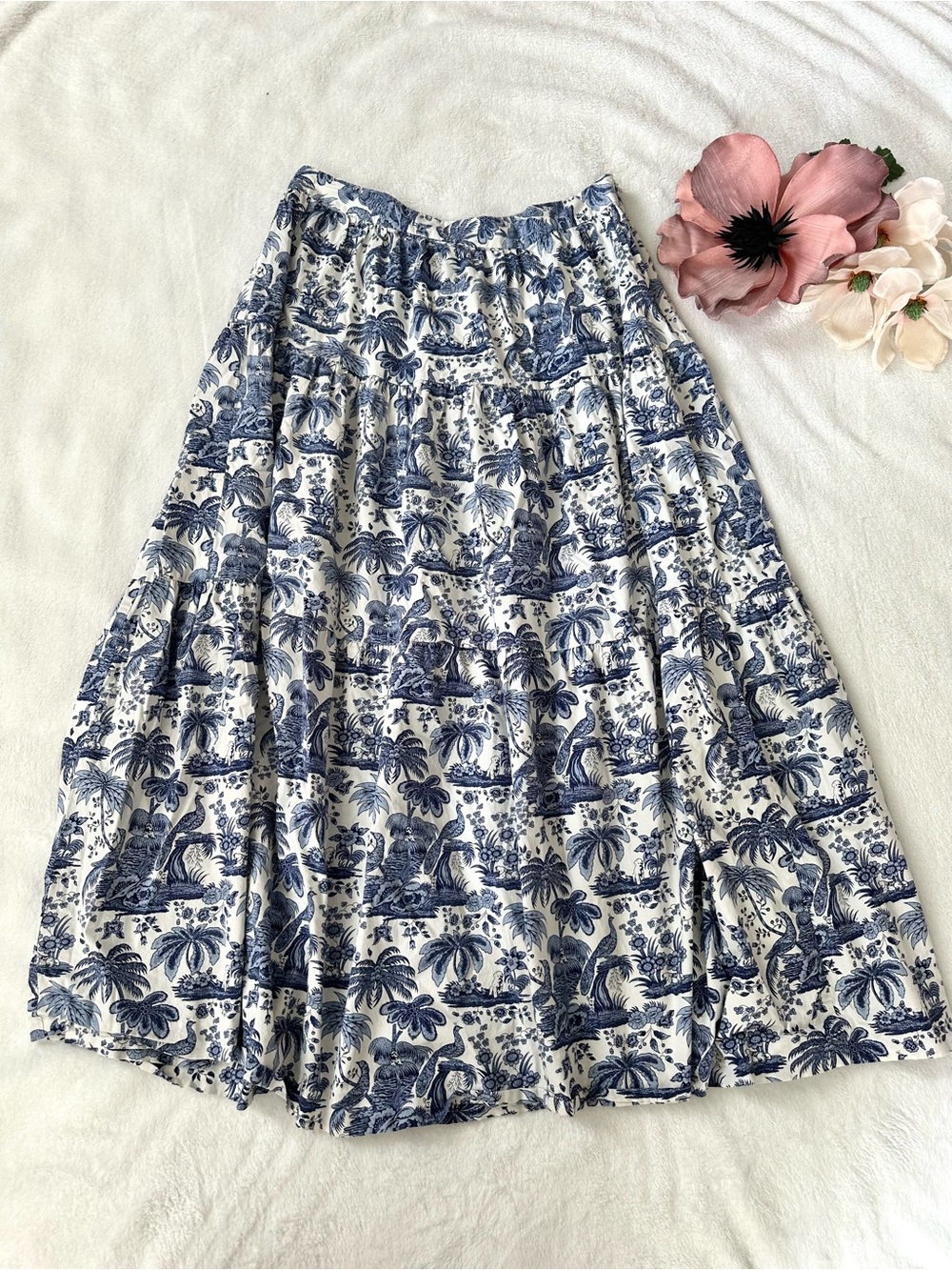 Staud Sea Skirt in Blue Toile size 12